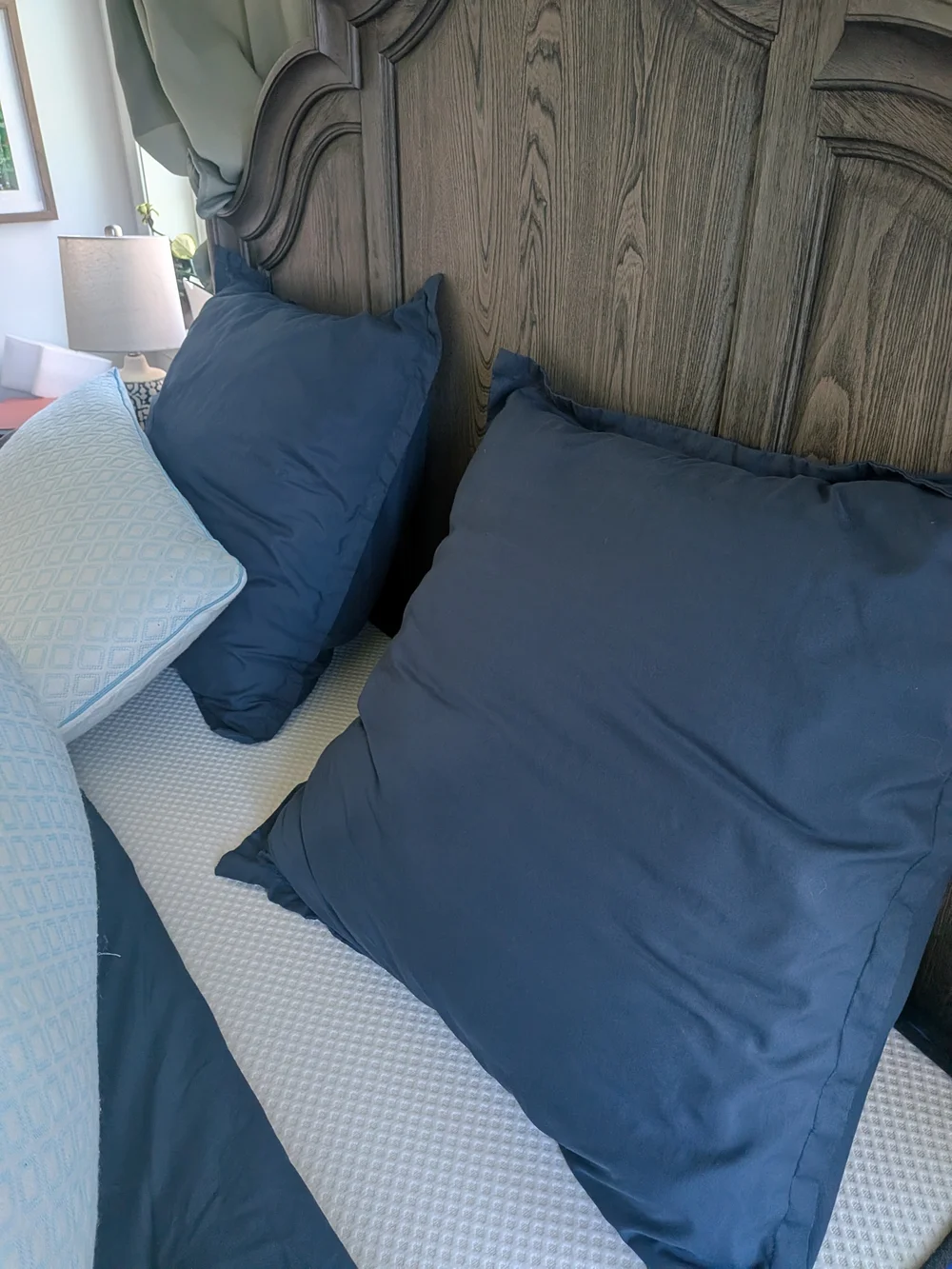 Madison Park Blue and Navy Floral Cotton Comforter 6 Piece Set